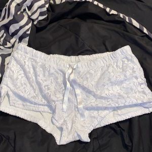 cute white lace sleep shorts